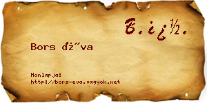 Bors Éva névjegykártya